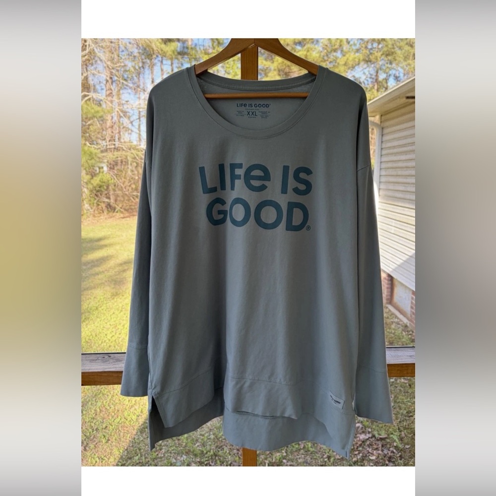 Life is Good Crusher-FLEX Oversized Crew Blue Women's Size XXL "LIFE IS GOOD"